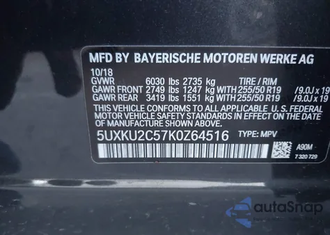 2019 BMW X6 xDrive35I z USA, uszkodzony, nr VIN 5UXKU2C57K0Z64516